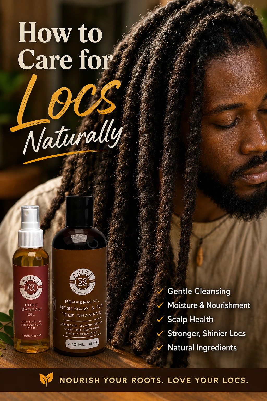 Care for Locs Naturally: Moisture, Growth and Scalp Health