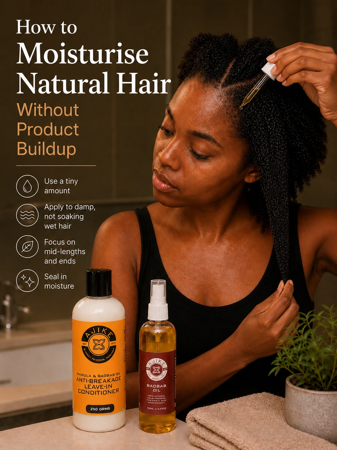 Moisturise Natural Hair Without Product Buildup