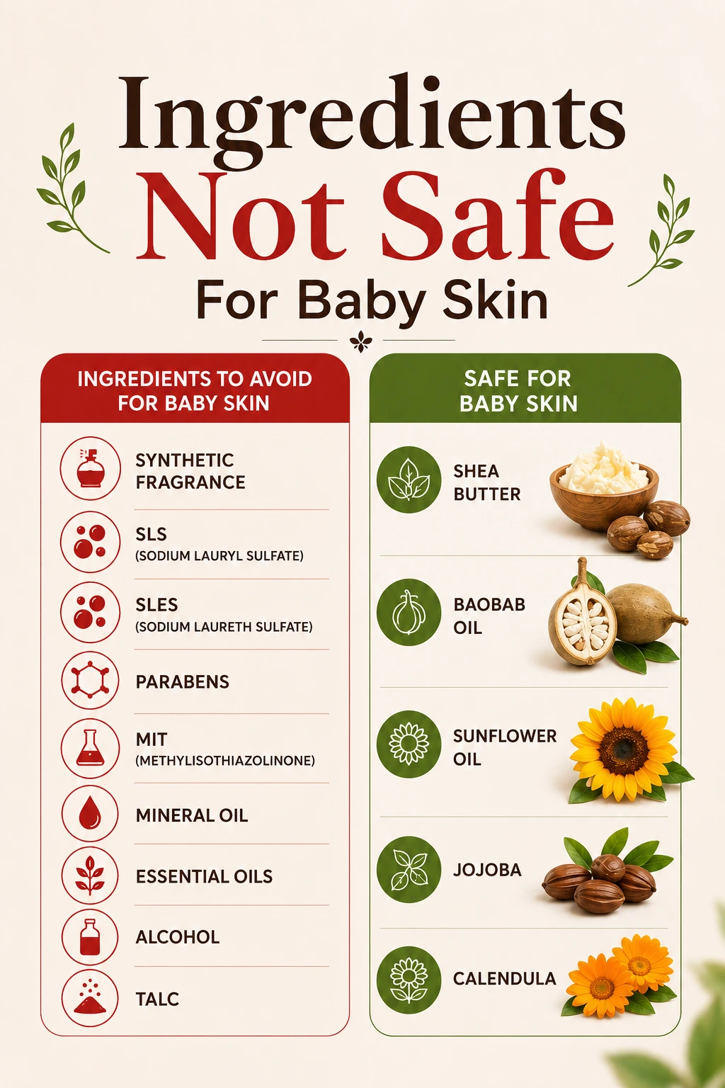 Ingredients That Are Not Safe for Baby Skin