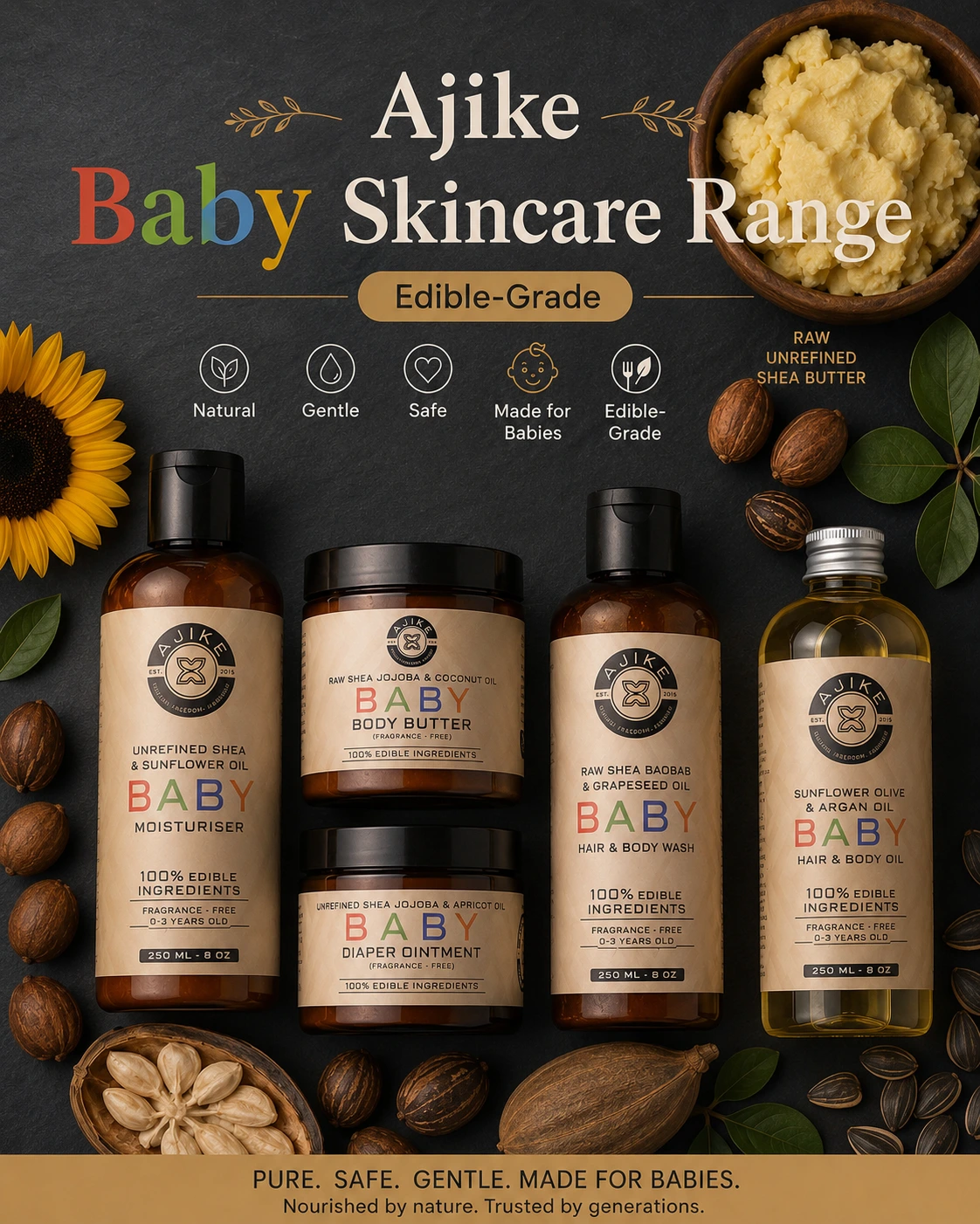 Ajike's Baby Range: Edible-Grade from Ghana Since 2015
