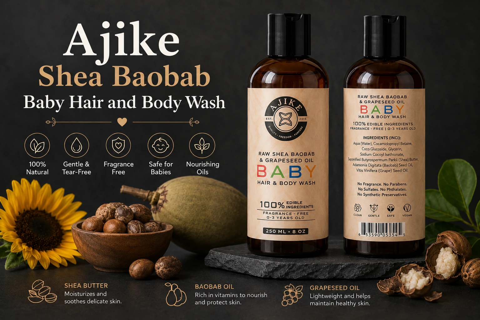 Ajike Shea Baobab Baby Hair and Body Wash: What Is in It and Why