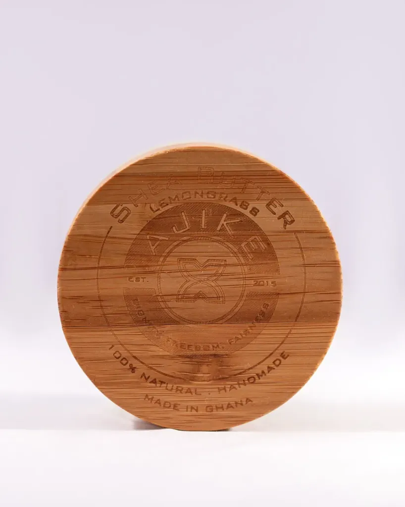 Raw Unrefined Shea Butter Ivory with Lemongrass (Glass Jar with Wooden Lid)