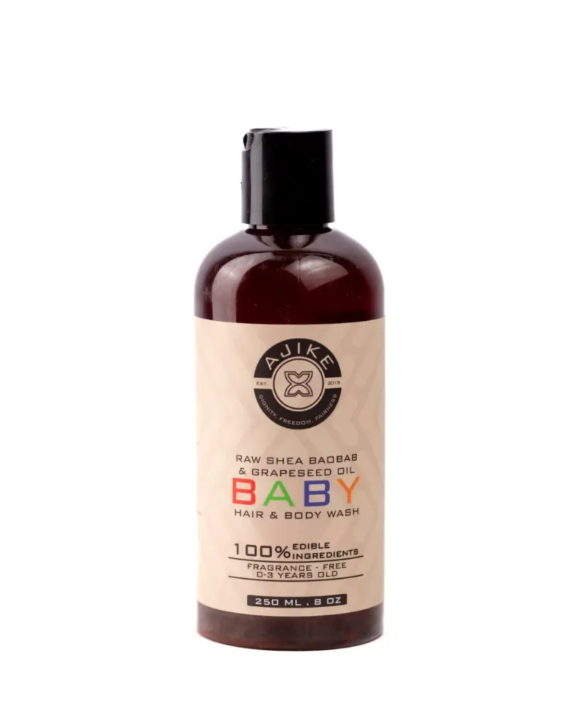 Shea Baobab Baby Hair & Body Wash |Ultra Gentle Sulfate-Free Natural Cleanser for Babies.